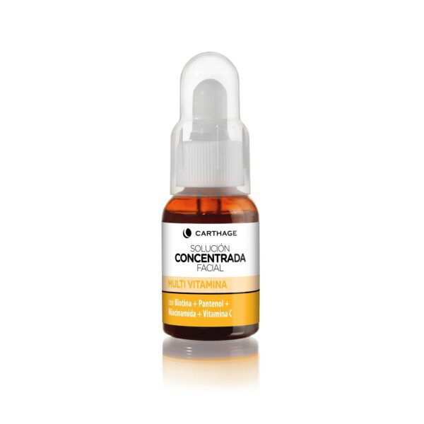 SOLUCIÓN CONCENTRADA FACIAL MULTI VITAMINA CON BIOTINA + PANTENOL + NIACINAMIDA + VITAMINA C   40% OFF venc 9/25